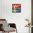 thumbnail image 2 of Square Wall Clock,Beautiful Ocean Scene With Waves Crashing Against The Shore,Silent Non-Ticking Wall Clock Decor for Home Office Kitchen Living Room Bedroom(16inch), 2 of 4