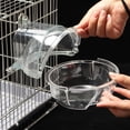 thumbnail image 4 of Mightlink Bath Basin with Stand Pole Detachable Splash-proof Transparent Cube Hanging Bird Bathtub for Pet Cage, 4 of 6