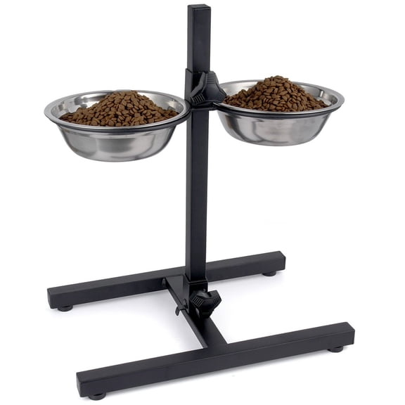 Metal Elevated Dog Bowl Stand, Adjustable Raised Dog Bowls