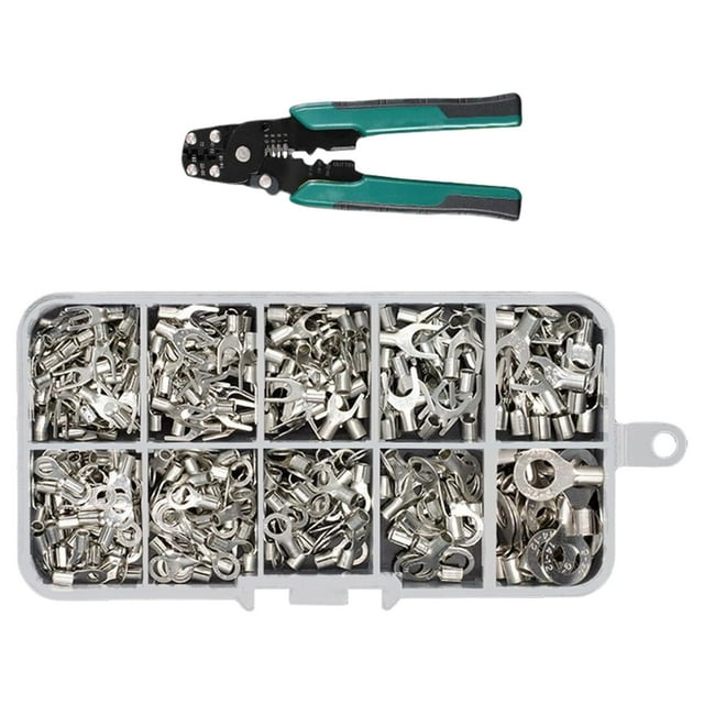 Conector de crimpado de cable con terminales de horquilla de 10 tipos y 320 unidades, fácil de usar. con pinzas