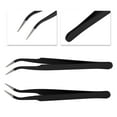 thumbnail image 3 of Unique Bargains 1 Pc Durable Eyelashes Tweezers for Bathroom Black Stainless Steel, 3 of 6
