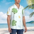 thumbnail image 3 of Fotbe Kawaii Frogs Camisa Hawaiana para Hombre Unisex – Camisa Casual de Verano con Botones de Manga Corta de Algodón y Lino,Small, 3 of 7