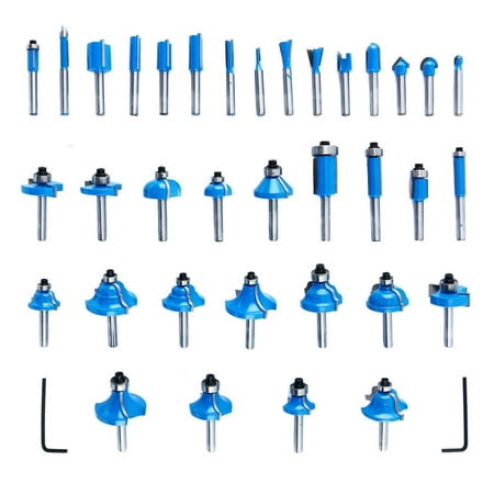 

Buodes Power Tool Combo Kits Router Bits Set 35Pcs 1/4 Inches Shank Carbide Kit Practical Woodworking Tool