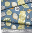 thumbnail image 3 of Soimoi polyester Crepe Fabric Lemon Slice Jar,Cucumber & Ginger Vegetable Printed Fabric 1 Yard 42 Inch Wide, 3 of 3