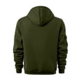 thumbnail image 5 of Men's Zip Up Hoodie with Arm Pocket, Casual Cardigan Style Sweatshirt, Large Size Fleece Jacket for Streetwear, Christmas Gift, Fall Winter Comfort and Travel,Army Green,L, 5 of 5