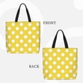thumbnail image 3 of Hirioo Yellow And White Polka Dot for Tote Bag for Women, Quilted Shoulder Bag with Zipper, Large Capacity Handbags for Casual, Travel, Work, 3 of 9