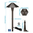 thumbnail image 4 of 12 Pack 5CCT LED Landscape Pathway Lights, 1800K/2700K/3000K/4000K/5000K, 12-24V AC/DC Low Voltage, IP65 Waterproof, Oil Rubbed Bronze Aluminum, 4 of 4