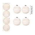 thumbnail image 4 of Xuniizn Christmas Ornaments 4Pcs Christmas Ball Ornaments with Strings, Shatterproof Flock Christmas Bulbs, Hanging Decorations for Xmas Tree, Holiday, Wedding, Party, Gifts, White, 4 of 7