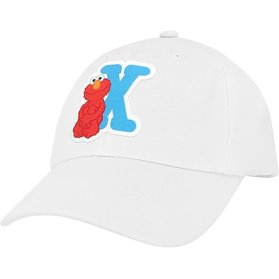 Sesame Street Elmo & Abby Kids Toddler Cap with Initial, Toddler Boys Hat, Youth Girl Baseball Cap, Cute Toddler Baseball Cap