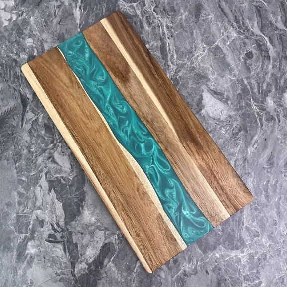 1pc Resin River Pattern Cutting Board, Cutting Board, Sausage Deli Board, Meat, Cheese, Bread, Vegetable And Fruit Sausage Board, Home Dormitory Cutting Board, Kitchen Accessories Tools, Easter Gifts