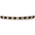 thumbnail image 4 of Gem Stone King 925 Silver and 10K Yellow Gold Brown Smoky Quartz Bracelet for Women | 2.08 Cttw | Gemstone Birthstone | Round 4MM | Adjustable up to 9 inch, 4 of 7