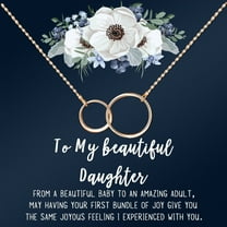 Personalized Daughter Mother's Day Jewelry, New Mom Mother's Day Gift, Custom Card for Daughter Mother's Day Gift, New Mom Mother's Day Gift [Rose Gold Infinity Ring, Personalized Card]