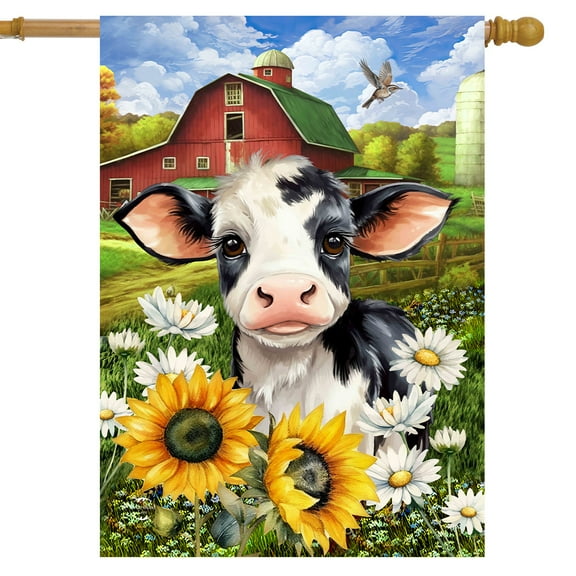 Briarwood Lane Cute Cow House Flag
