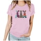 thumbnail image 1 of Mujeres Manga Corta de Verano Tops Día de San Valentín Impreso Cuello Redondo, Camisa de Moda Casual Blusa, 1 of 6