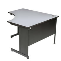 Global Industrial Laminate Top Corner Desk, 48", Gray