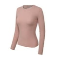thumbnail image 3 of Made by Olivia Women's Solid Long Sleeve Crew Neck Fitted Ribbed Sweater Top, 3 of 7