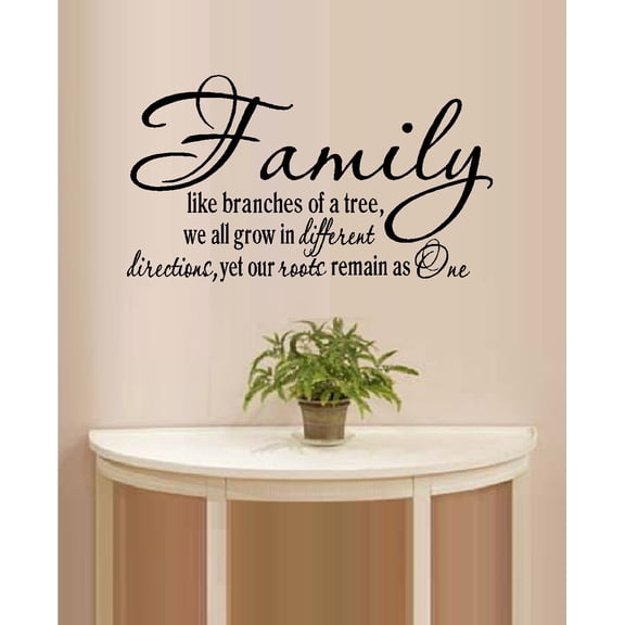 Decal ~ Family, like branches of a Tree #2 ~ Wall Decal 13" x 25"
