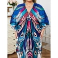 thumbnail image 4 of Edolynsa Caftans for Women Plus Size Swimwear Kaftan Cover up Loose Fit Beachwear Mumu House Dress Nightgown, 4 of 9