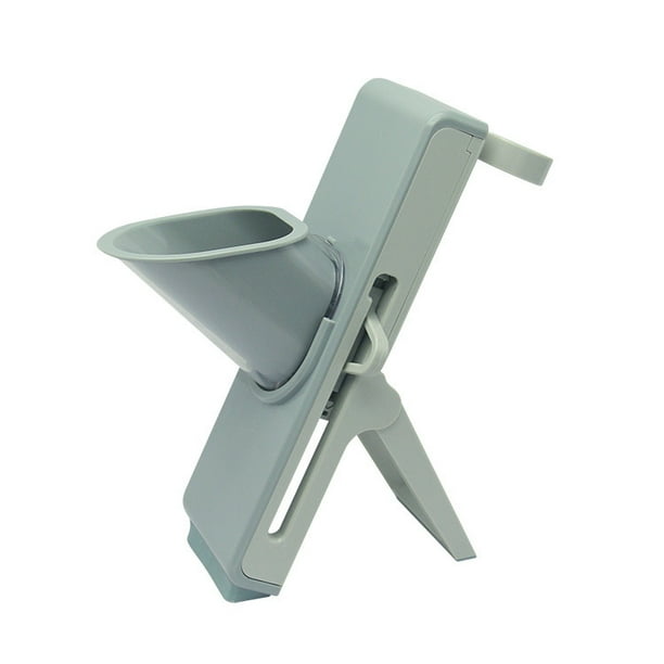 Cortador de mandolina, picador de verduras 5 en 1 de gran capacidad, artefacto seguro para cortar verduras y frutas, juliana, dados, utensilios de cocina (Gris)