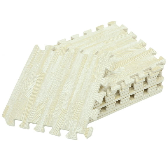 UNOMOR 10pcs EVA Puzzle Play Mat for Baby Thickened Beige for Children Crawling