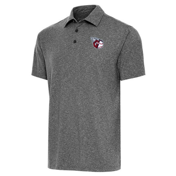 Men's Antigua  Heather Black Cleveland Guardians Par Polo
