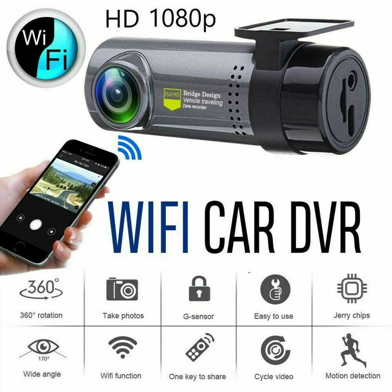 Wireless WiFi Hidden Car DVR Camera Dash Cam 1080p HD G-Sensor