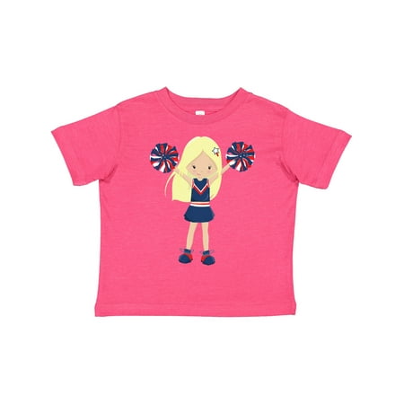 

Inktastic Cheerleaders Cheerleading Cute Girl Blonde Hair Gift Toddler Toddler Girl T-Shirt
