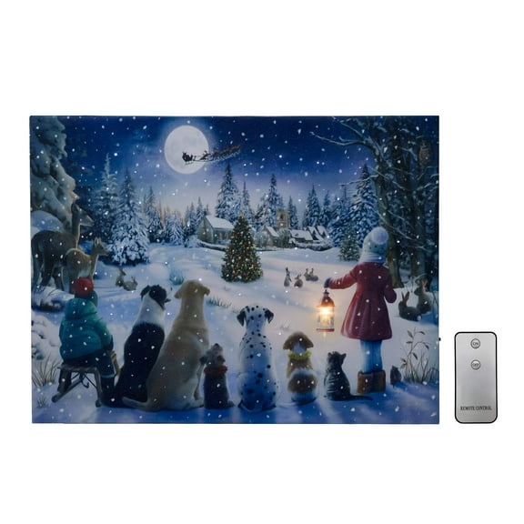 LumaBase Battery Operated Lighted Wall Art - Holiday Gathering