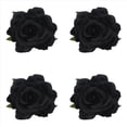 thumbnail image 1 of 4X Seda Pelo de la Flor Broche de la Boda Ramillete Clip de la Flor 8 cm Broche Accesorios - Negro, 1 of 5