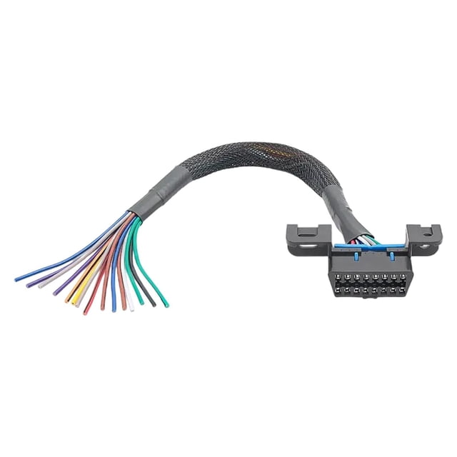 Hembra para abrir el cable OBD2 Puerto de reemplazo del cable Puerto del tablero del tablero para el vehículo Kit de reparación del arnés de bricolaje