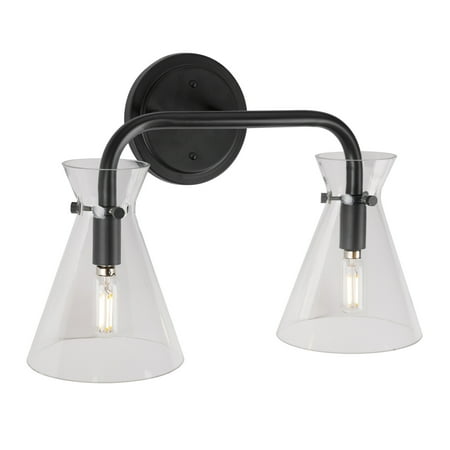 

Forte Lighting 5733-02 Beaker 2 Light 16 Wide Bathroom Vanity Light - Black