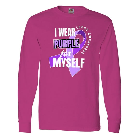 Inktastic I Wear Purple for Myself Lupus Awareness Long Sleeve T-Shirt