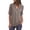 Gray, variant on Nnhblu Shirts for Women Long Sleeve Front Zipper Shirt V Neck Chiffon Gray