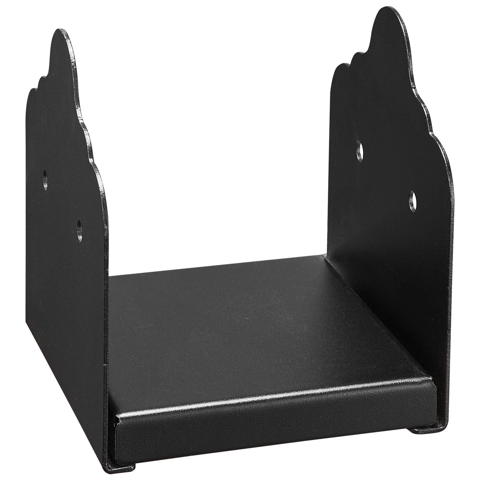 Post Base Connector 2-Pack for 5.5-6" Wood Posts, Carbon Steel, Powder-Coated, with Hardware, for Deck Railing Pergola