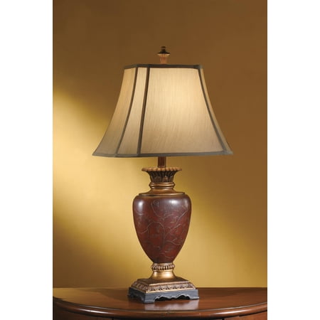 Clayton 30-Inch Table Lamp, Garnet Red and Gold - Walmart.com