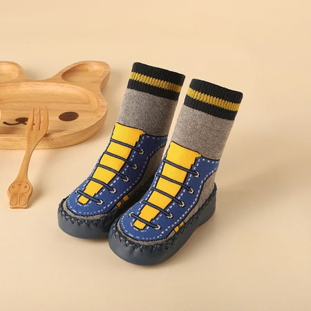 

Toddler Baby Boy Girl Cartoon Moccasins Non Slip Indoor Slippers Socks Anti-slip
