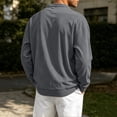 thumbnail image 6 of Daiosportswear Men's Casual Henley Shirts Collarless Roll-Up Long Sleeve Button Down Waffle T Shirt Gray XXXXL, 6 of 7
