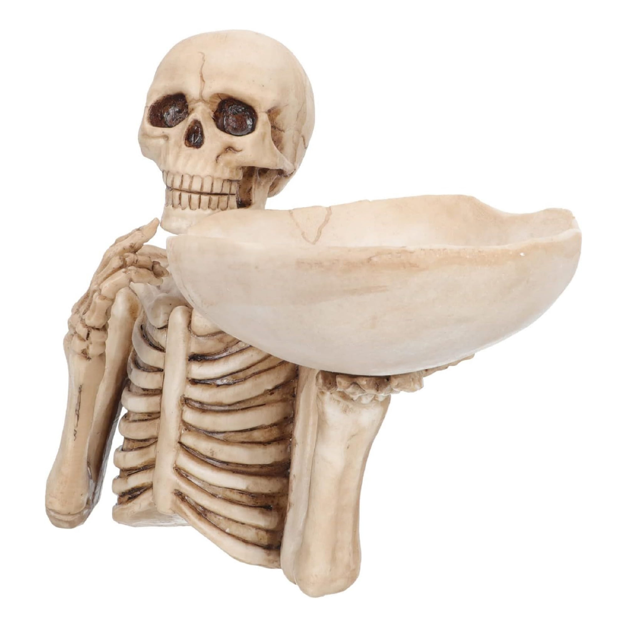 Skull Fruit Platter Candy Dish 8.65 Inch Resin Serving Tray for Halloween