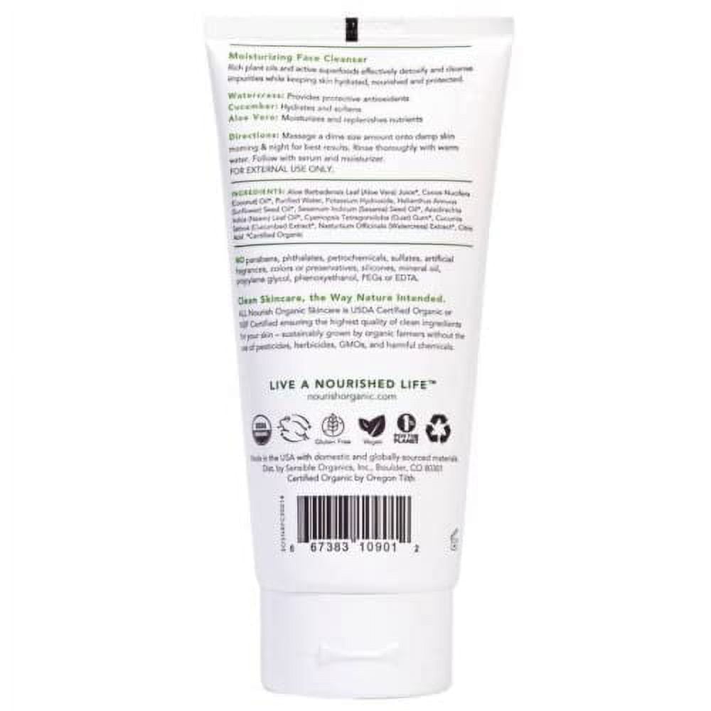 Moisturizing Face Cleanser With Aloe Vera/Watercress/Cucumber (Natural Source Of C), Face Wash For Women, Organic Face Wash For Sensitive Skin, 6 Fl Oz (Pack Of 2)