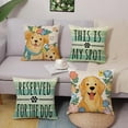 thumbnail image 2 of Golden Retriever Decorative Throw Pillow Covers 18 x 18 Set of 4, This is My Spot Paw Prints Porch Outdoor Home Decor, Green Stripes Flower Spring Summer Couch Cushion Case, 2 of 7