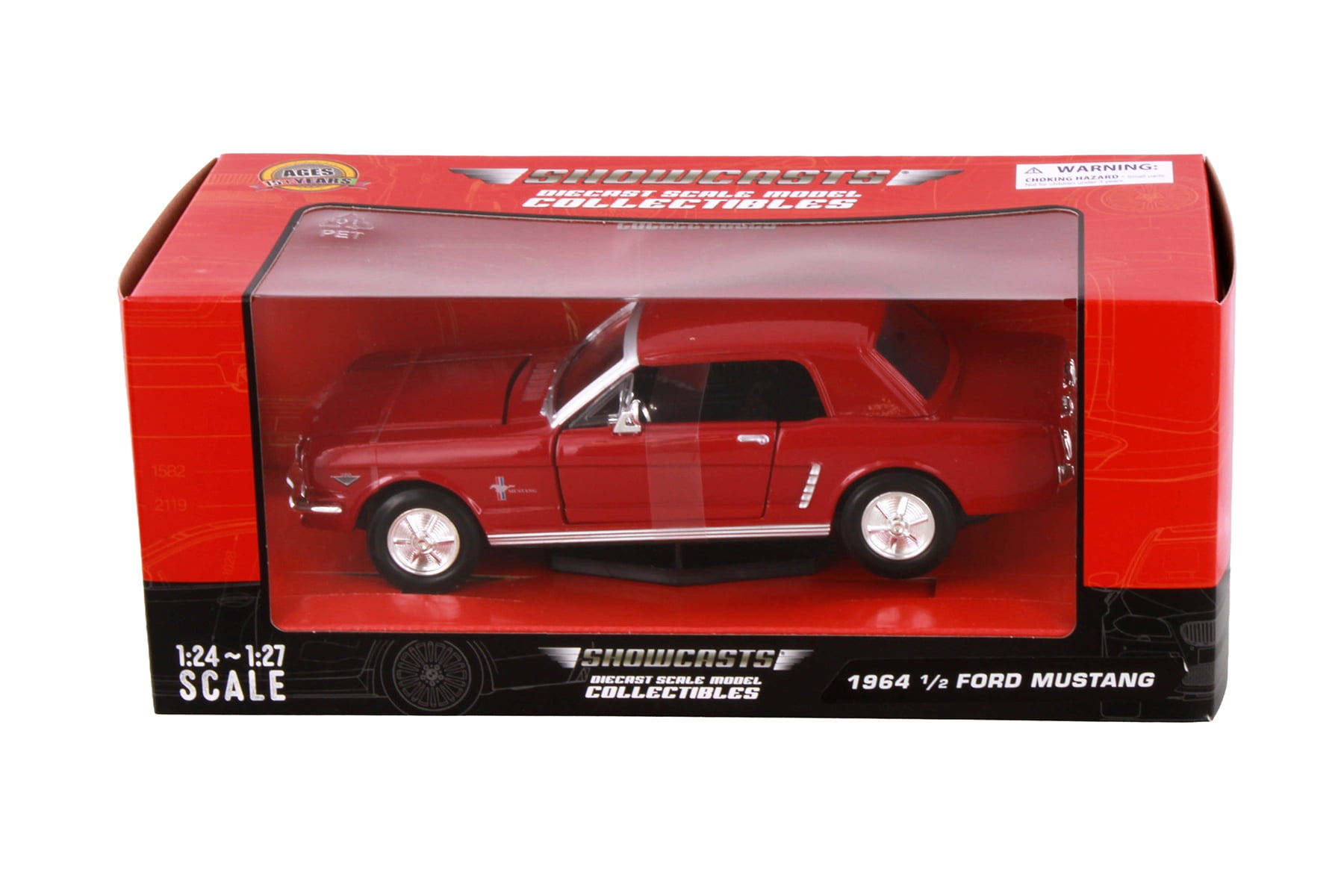 1964 1/2 Ford Mustang Hardtop, Red - Showcasts 77273R - 1/24 Scale Diecast Model Car