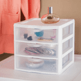 thumbnail image 6 of Sterilite, 3 Drawer Clear Storage Bin, Desktop Drawer Storage Container, White, 6 of 7