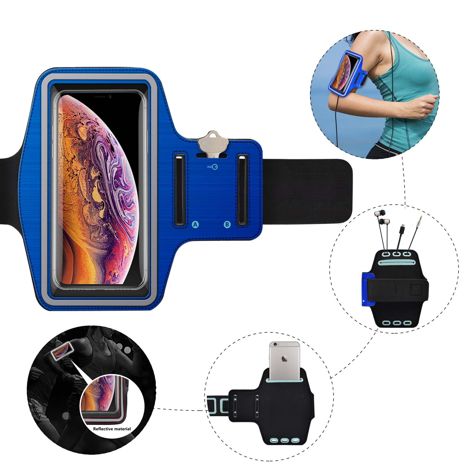 Njjex (1Pack) Water Resistant Running Armband Case for Apple iPhone XR