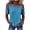 Blue, variant on Womens Cold Shoulder Short Sleeve Top Denim Patchwork Casual Blouse Waffle Texture T Shirt Round Neck Summer Tops for Women