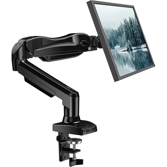 Single Monitor Mount, 13 to 32 Inch Design Monitor Arm, Adjustable Stand, Vesa Mount with Clamp and Grommet Base - Fits 4.4 to 19.8lbs LCD Computer Monitors,Black