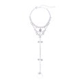 thumbnail image 2 of Cristal brillante Diamante de imitación Tobillera nupcial del del pie Playa Joyería de cadena de piezaza jinwen Tobilleras de novia de boda, 2 of 8