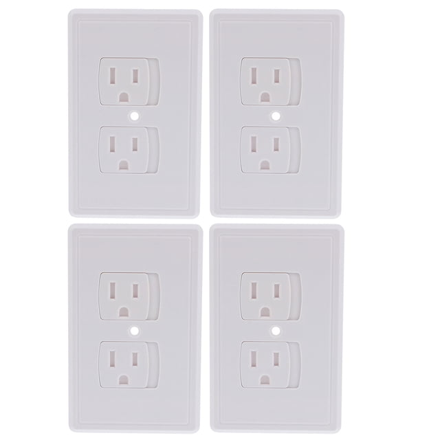 MasteelfCA 4Pcs Socket Covers French Style Outlet Childproofing Wall Socket Plug Covers (White)
