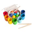 thumbnail image 4 of Bolas de arcoíris en vasos, juguete de clasificación de colores de bolas de arcoíris, juego de emparejamiento sensorial con bolsa de almacenamiento,, 4 of 9