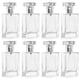 thumbnail image 1 of 8 Pack 30ml/1oz Empty Refillable Perfume Clear Glass Atomiser Spray Bottles - Transparent Square Bottles with Silver Mist Pump - Portable for Travel, 1 of 5
