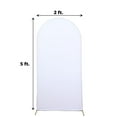 thumbnail image 3 of BalsaCircle 5 ft White Fitted Matte Spandex Round Top Wedding Arch Backdrop Stand Cover Party Events Decorations, 3 of 7